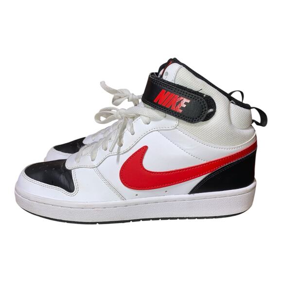 Nike Court Borough Mid 2 Boys Sz 7Y White Black Basketball Shoes Sneakers Unisex - Picture 6 of 8
